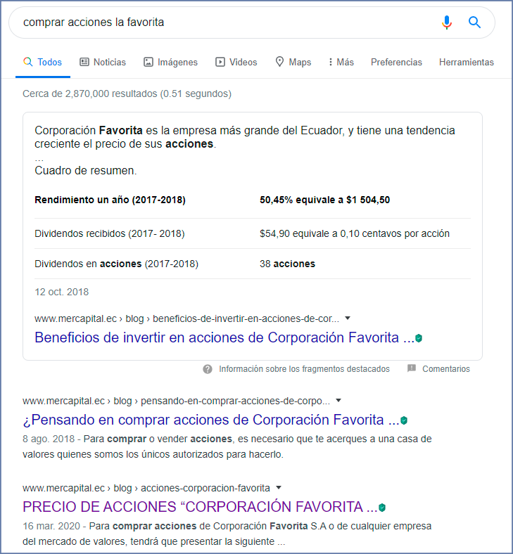 ejemplo de resultado de búsqueda